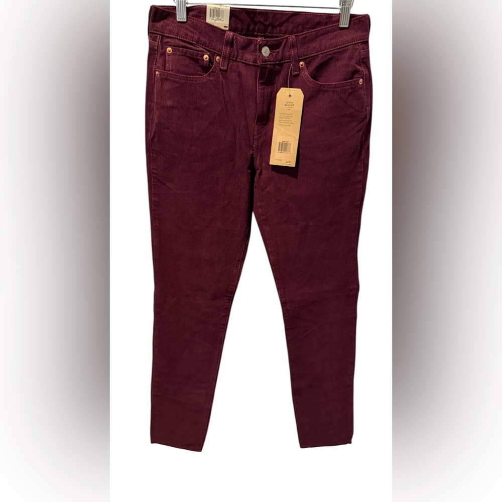 Burgundy Levi “Boyfriend” Jeans